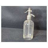 Vintage Glass Bottle, Lidded Jar, and Etched Vase Set Vintage Glass Bottle, Lidded Jar, and Etched Vase Set