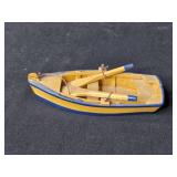 Set of 3 Vintage Wooden Model Boats with Painted Details Set of 3 Vintage Wooden Model Boats with Painted Details