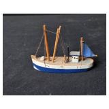 Set of 3 Vintage Wooden Model Boats with Painted Details Set of 3 Vintage Wooden Model Boats with Painted Details