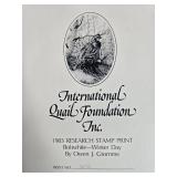 Framed 1983 International Quail Foundation Bobwhite Winter Day Print by Owen J. Gromme Framed 1983 International Quail Foundation Bobwhite Winter Day Print by Owen J. Gromme