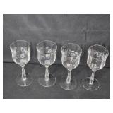 Set of 4 Glass Goblets with Matching Pitcher Set of 4 Glass Goblets with Matching Pitcher