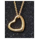 HSN Asymmetric Gold Tone Heart Pendant Necklace 18 Inch - display not inc HSN Asymmetric Gold Tone Heart Pendant Necklace 18 Inch - display not inc