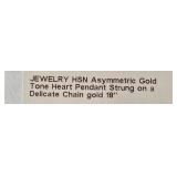 HSN Asymmetric Gold Tone Heart Pendant Necklace 18 Inch - display not inc HSN Asymmetric Gold Tone Heart Pendant Necklace 18 Inch - display not inc