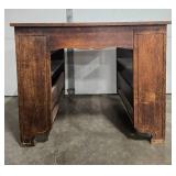 Vintage Wooden Desk and Matching Chair Set Vintage Wooden Desk and Matching Chair Set