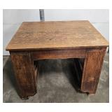 Vintage Wooden Desk and Matching Chair Set Vintage Wooden Desk and Matching Chair Set