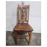 Vintage Wooden Desk and Matching Chair Set Vintage Wooden Desk and Matching Chair Set