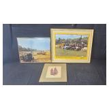 Lot of Framed Farm and Floral Prints UFA Advertising and Lilacs Art Lot of Framed Farm and Floral Prints UFA Advertising and Lilacs Art