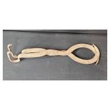 Antique Iron Log Ice Tongs with Curved Handles Antique Iron Log Ice Tongs with Curved Handles