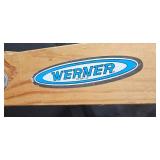Werner Wood Step Ladder and Metal Utility Shelf Werner Wood Step Ladder and Metal Utility Shelf