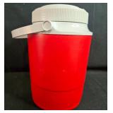 Metal Tea Set with Wood Trimmed Tray and Red Plastic Thermos Metal Tea Set with Wood Trimmed Tray and Red Plastic Thermos