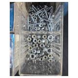 Small Parts Organizer Cabinet with Hardware Assortment and Wire Mesh Trap Cage Small Parts Organizer Cabinet with Hardware Assortment and Wire Mesh Trap Cage