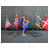 Collection of Miniature Tabletop Flags with Stands Collection of Miniature Tabletop Flags with Stands