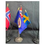Collection of Miniature Tabletop Flags with Stands Collection of Miniature Tabletop Flags with Stands