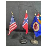 Collection of Miniature Tabletop Flags with Stands Collection of Miniature Tabletop Flags with Stands