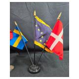 Collection of Miniature Tabletop Flags with Stands Collection of Miniature Tabletop Flags with Stands