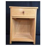 Wooden Nightstand with Drawer and Open Shelf 24in H x 18in W x 13in D Wooden Nightstand with Drawer and Open Shelf 24in H x 18in W x 13in D