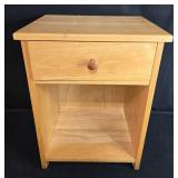 Wooden Nightstand with Drawer and Open Shelf 24in H x 18in W x 13in D Wooden Nightstand with Drawer and Open Shelf 24in H x 18in W x 13in D