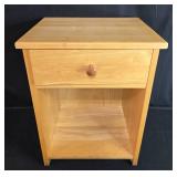 Wooden Nightstand with Drawer and Open Shelf 24in H x 18in W x 13in D Wooden Nightstand with Drawer and Open Shelf 24in H x 18in W x 13in D
