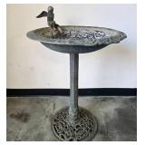 Cast Iron Bird Bath with Angel Figure and Decorative Base Cast Iron Bird Bath with Angel Figure and Decorative Base