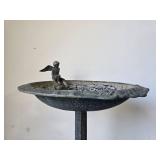 Cast Iron Bird Bath with Angel Figure and Decorative Base Cast Iron Bird Bath with Angel Figure and Decorative Base