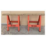 Pair of Hirsh Iron Horse Sawhorses 30in H x 37in W Pair of Hirsh Iron Horse Sawhorses 30in H x 37in W