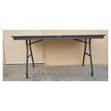 Folding Utility Table with Wood Grain Finish 59x30 Inches Folding Utility Table with Wood Grain Finish 59x30 Inches