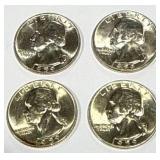Lot of 4 Silver (90%) Washington Quarters (high grade) Lot of 4 Silver (90%) Washington Quarters (high grade)