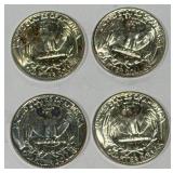 Lot of 4 Silver (90%) Washington Quarters (high grade) Lot of 4 Silver (90%) Washington Quarters (high grade)