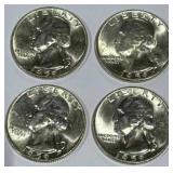 Lot of 4 Silver (90%) Washington Quarters (high grade) Lot of 4 Silver (90%) Washington Quarters (high grade)