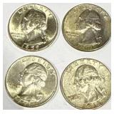 Lot of 4 Silver (90%) Washington Quarters Lot of 4 Silver (90%) Washington Quarters