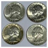 Lot of 4 Silver (90%) Washington Quarters Lot of 4 Silver (90%) Washington Quarters
