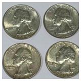 Lot of 4 Silver (90%) Washington Quarters Lot of 4 Silver (90%) Washington Quarters