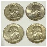 Lot of 4 Silver (90%) Washington Quarters Lot of 4 Silver (90%) Washington Quarters