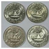 Lot of 4 Silver (90%) Washington Quarters Lot of 4 Silver (90%) Washington Quarters