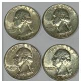 Lot of 4 Silver (90%) Washington Quarters Lot of 4 Silver (90%) Washington Quarters