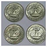 Lot of 4 Silver (90%) Washington Quarters Lot of 4 Silver (90%) Washington Quarters
