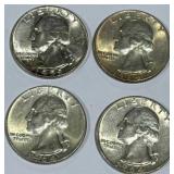 Lot of 4 Silver (90%) Washington Quarters Lot of 4 Silver (90%) Washington Quarters