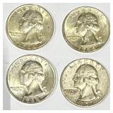 Lot of 4 Silver (90%) Washington Quarters Lot of 4 Silver (90%) Washington Quarters