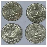Lot of 4 Silver (90%) Washington Quarters Lot of 4 Silver (90%) Washington Quarters