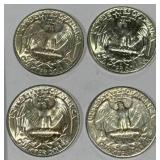 Lot of 4 Silver (90%) Washington Quarters Lot of 4 Silver (90%) Washington Quarters