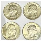 Lot of 4 Silver (90%) Washington Quarters Lot of 4 Silver (90%) Washington Quarters