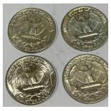 Lot of 4 Silver (90%) Washington Quarters Lot of 4 Silver (90%) Washington Quarters