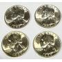 Lot of 4 Silver (90%) Washington Quarters (high grade)