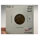 1931-S Key Date Wheat Cent 1931-S Key Date Wheat Cent