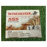 555 Rounds Winchester 22 Long Rifle Hollow Point 555 Rounds Winchester 22 Long Rifle Hollow Point
