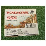 555 Rounds Winchester 22 Long Rifle Hollow Point 555 Rounds Winchester 22 Long Rifle Hollow Point