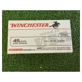 100 Rounds Winchester 45 Auto 230 Gr Full Metal Jacket 100 Rounds Winchester 45 Auto 230 Gr Full Metal Jacket