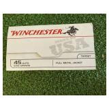 100 Rounds Winchester 45 Auto 230 Gr Full Metal Jacket 100 Rounds Winchester 45 Auto 230 Gr Full Metal Jacket