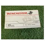 100 Rounds Winchester 45 Auto 230 Gr Full Metal Jacket 100 Rounds Winchester 45 Auto 230 Gr Full Metal Jacket