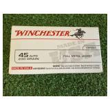 100 Rounds Winchester 45 Auto 230 Gr Full Metal Jacket 100 Rounds Winchester 45 Auto 230 Gr Full Metal Jacket